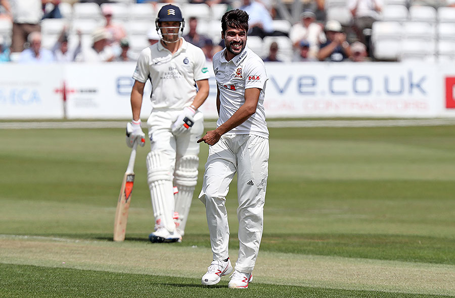 Image result for Amir five helps Essex crash the festival