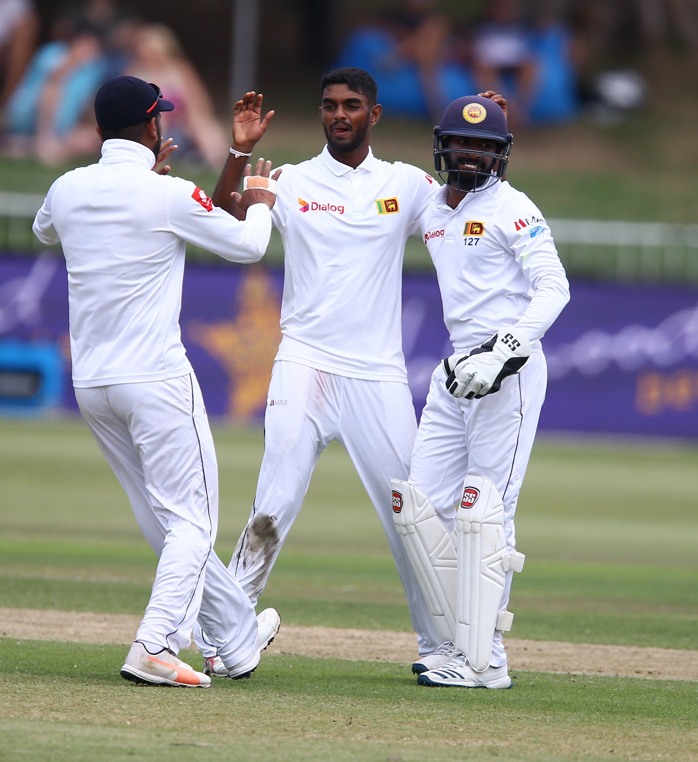 Lasith Embuldeniya celebrates with his team-mates | Photo | Global | ESPNcricinfo.com