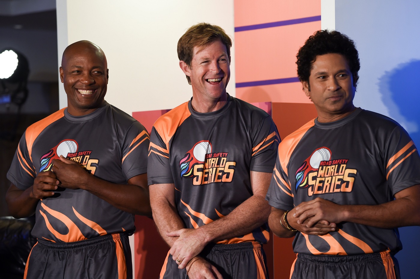 Brian Lara, Jonty Rhodes and Sachin Tendulkar at an event to promote the Road Safety World Series T20 cricket league | Photo | India | ESPNcricinfo.com