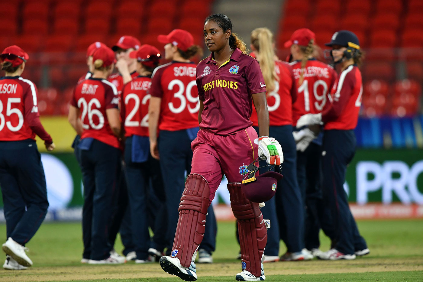 Hayley Matthews Leaves The Field After Her Dismissal Photo Global Espncricinfo Com