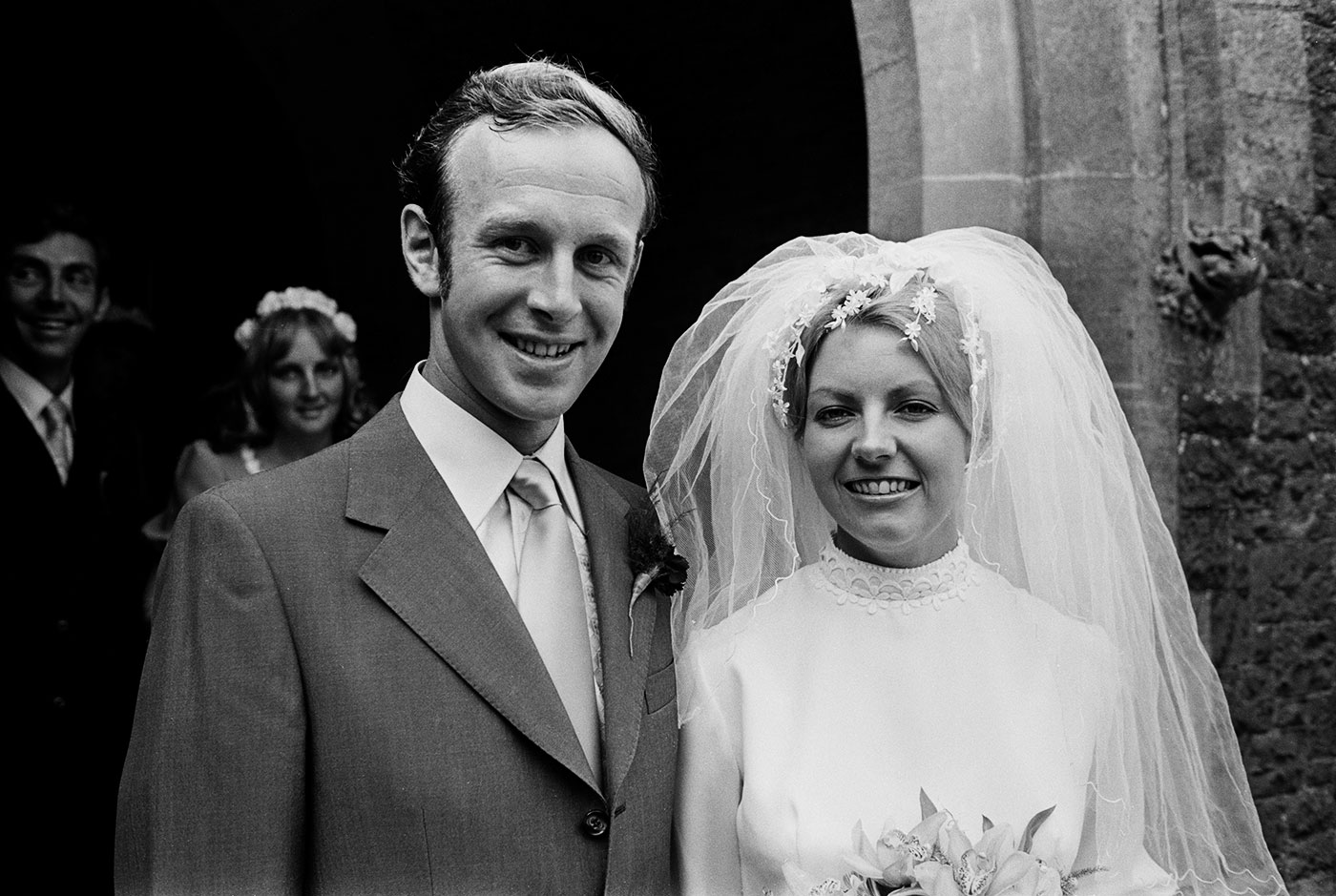 Derek and Dawn Underwood on their wedding day in 1973. He needed to arrange for her flight to Australia to accompany him on the 1974-75 tour, and to Sri Lanka in 1976-77. Wives were only able to spend 21 nights in the same hotel as the players, and beyond that, they needed to find alternative accommodation