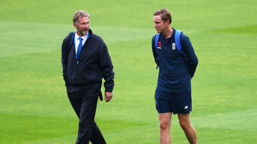 Chris Broad was the match referee for the two Tests his son, Stuart, played against West Indies Chris Broad was the match referee for the two Tests his son, Stuart, played against West Indies