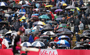 The umbrellas were in regular action on Finals Day, Somerset vs Surrey, Vitality Blast semi-final, Edgbaston, July 15, 2023 The umbrellas were in regular action on Finals Day, Somerset vs Surrey, Vitality Blast semi-final, Edgbaston, July 15, 2023