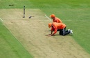 Ravindra Jadeja inspects the Newlands pitch, Cape Town, January 2, 2024