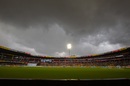 Ominous dark clouds brought an early end to the day, India vs New Zealand, 1st Test, Bengaluru, 4th day, October 19, 2024