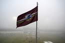 A West Indies flag flies high in the fog, Pakistan vs West Indies, 1st Test, day one, Multan, January 17, 2025