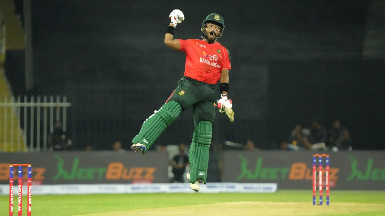Parvez Hossain Emon hits 53-ball hundred as Bangladesh brush off UAE