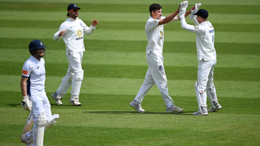 Crocombe, Turner trade blows on day for fast bowling in Southampton