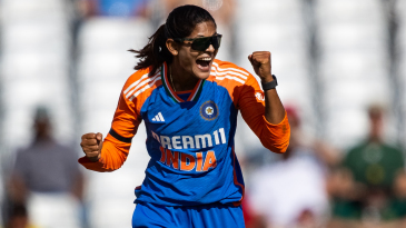 India bring Radha Yadav in and bat