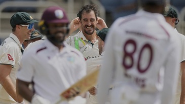 Starc rips apart West Indies’ top order with triple-wicket burst