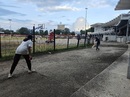 Girls playing cricket at Jawaharlal Nehru stadium in Indore