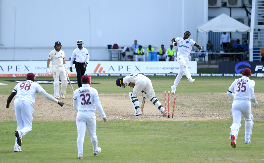 Seales bowled Ben Stokes in Antigua in 2022 after being hit for back-to-back fours: 