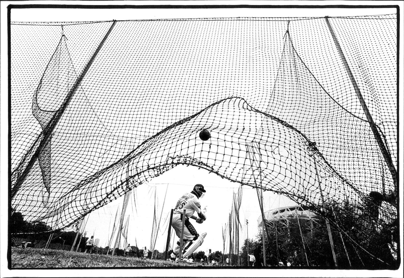 The ball beats the net and Andrew Symonds albeit in different ways