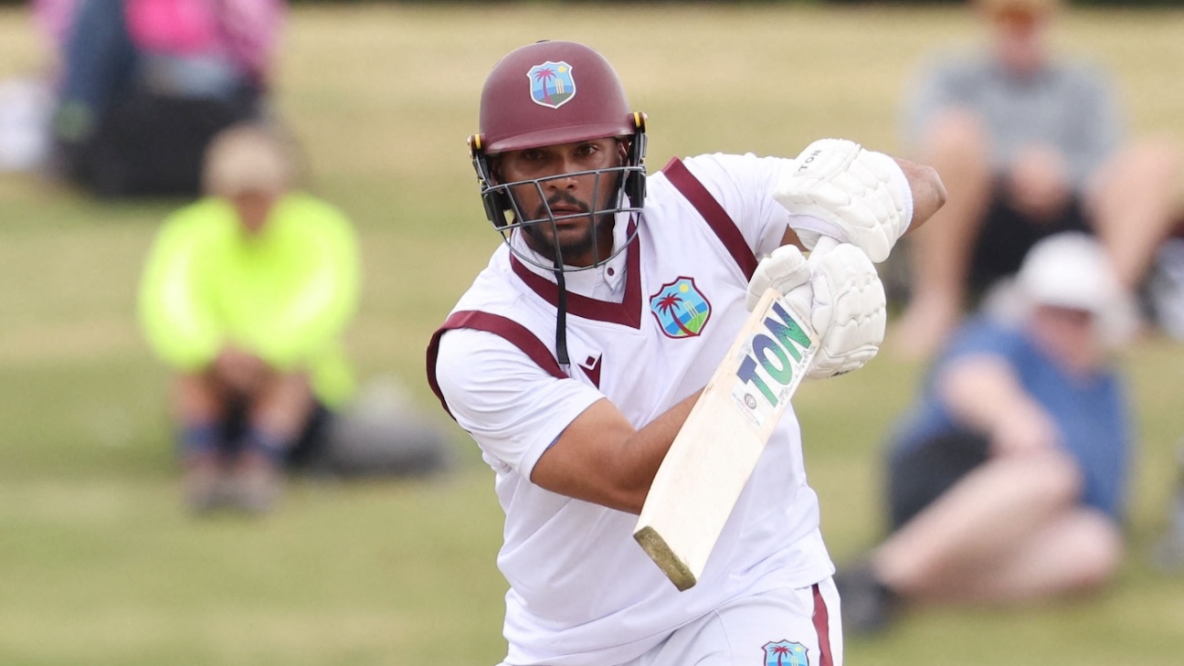King and Campbell give West Indies century opening stand after New Zealand declare on 575