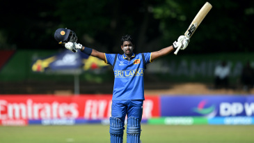 Chamuditha’s 110, Akash four-for keep Sri Lanka’s hopes alive in Super Six