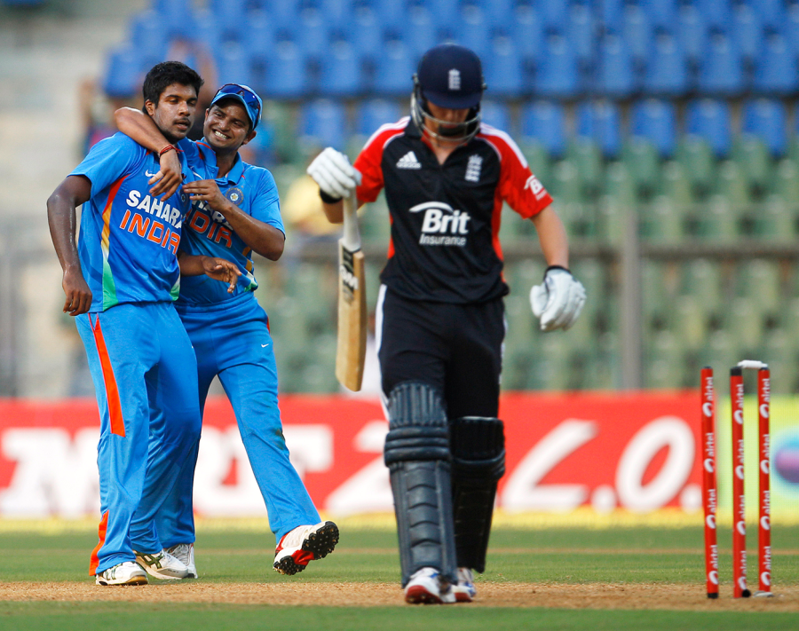 Aaron made his India debut in 2011 and took 3 for 24 against England in his first ODI