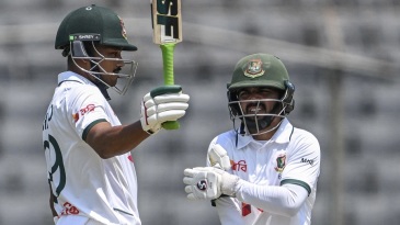 Shanto ton, Mominul fifty frustrate Pakistan in second session of Mirpur Test
