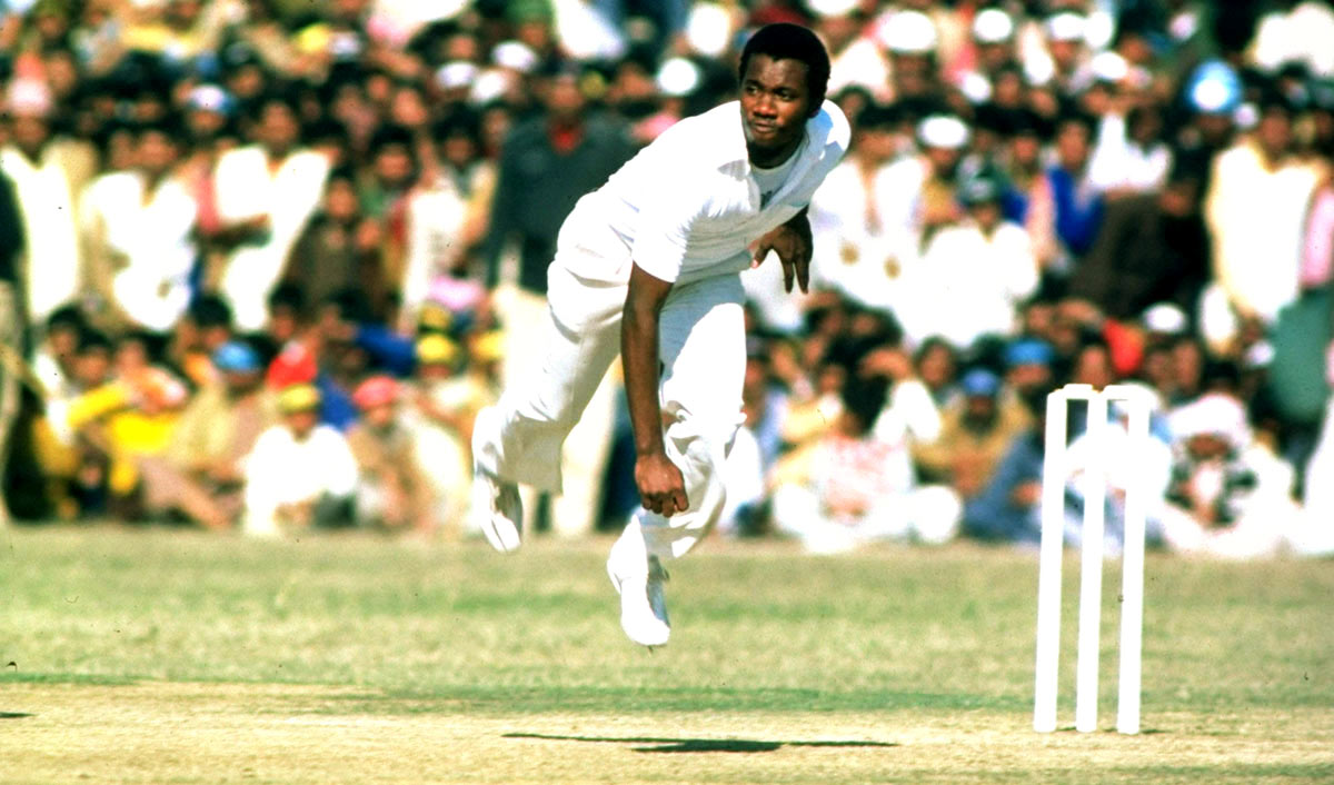 Malcolm Marshall bowling in Barbados