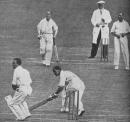 Herbert Sutcliffe plays the shot that gave him and Percy Holmes their 555 first-wicket stand, Essex v Yorkshire, Leyton, June 16, 1932